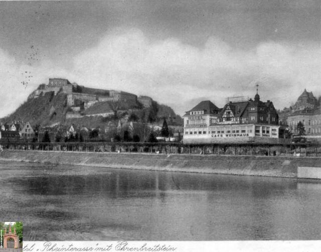 Ehrenbreitstein Rheinterasse Hotel Bes. Aug. Diehl 1937